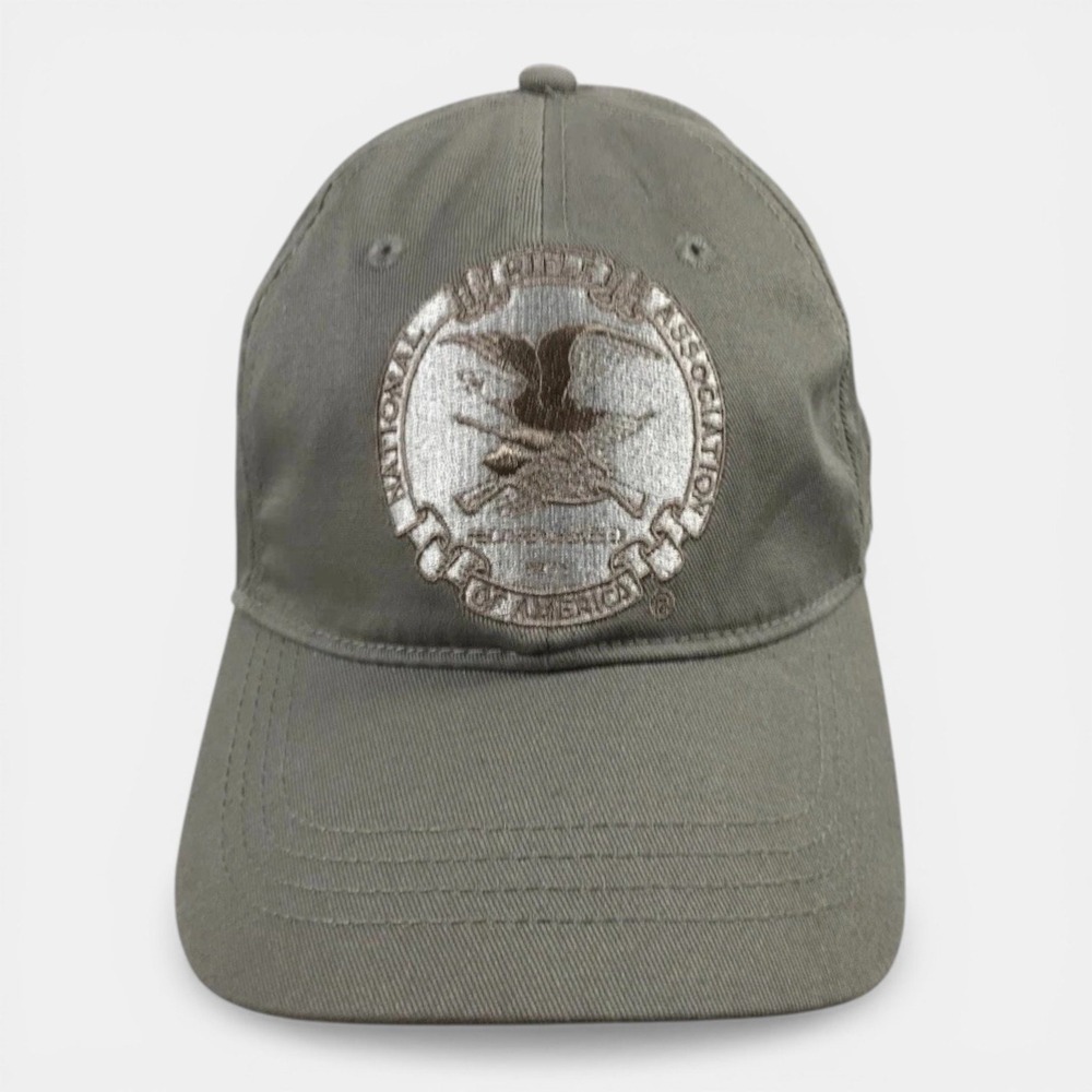 NRA‎ National Rifle Association Hat Open Road Brands Green Cotton Leather Strap